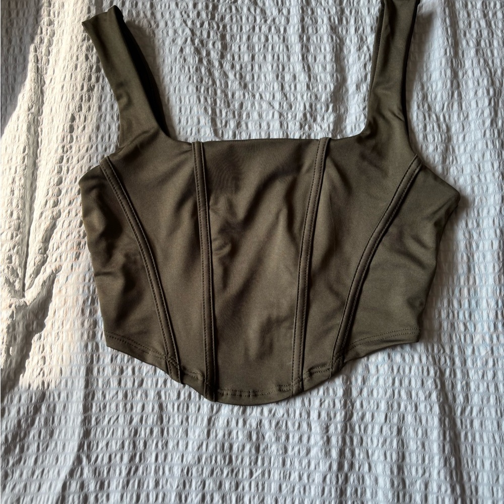 Eclipse Olive Green Crop Top